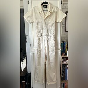 Big Bud Press Short Sleeve Jumpsuit in Cream - sz m